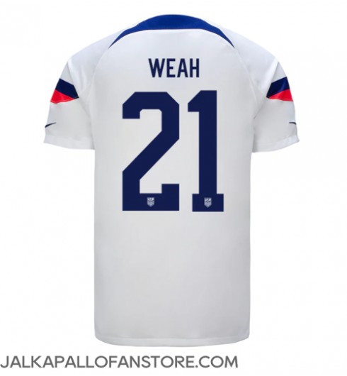 Yhdysvallat Timothy Weah #21 Kotipaita MM-kisat 2022 Lyhythihainen